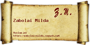 Zabolai Milda névjegykártya